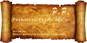 Petkovits Piládész névjegykártya